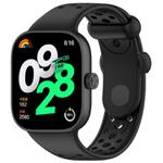 For Xiaomi Smart Band 9 Pro/8 Pro/Redmi Watch 5/4 xDfind BreathableHole Solid Color Silicone Watch Band(Black)