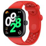 For Xiaomi Smart Band 9 Pro/8 Pro/Redmi Watch 5/4 xDfind BreathableHole Solid Color Silicone Watch Band(Red)