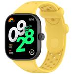 For Xiaomi Smart Band 9 Pro/8 Pro/Redmi Watch 5/4 xDfind BreathableHole Solid Color Silicone Watch Band(Yellow)