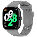 For Xiaomi Smart Band 9 Pro/8 Pro/Redmi Watch 5/4 xDfind BreathableHole Solid Color Silicone Watch Band(Grey)