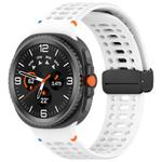 For Samsung Galaxy Watch 8 / 8 Classic xDfind Magnetic Black Buckle Silicone Watch Band(White)