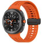 For Samsung Galaxy Watch 8 / 8 Classic xDfind Magnetic Black Buckle Silicone Watch Band(Orange)