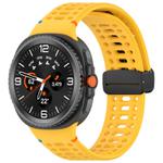 For Samsung Galaxy Watch 8 / 8 Classic xDfind Magnetic Black Buckle Silicone Watch Band(Yellow)