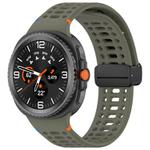 For Samsung Galaxy Watch 8 / 8 Classic xDfind Magnetic Black Buckle Silicone Watch Band(Army Green)