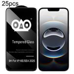 For iPhone 16e 25pcs Shockproof Anti-breaking Edge Airbag Tempered Glass Film
