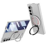 For Samsung Galaxy Z Fold7 5G GKK Integrated Ultra-thin Full Cover Magnetic Phone Case with Rotating Bracket(Silver)