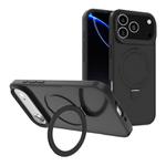 For iPhone 17 Pro Max Kalebol Frosted MagSafe Holder PC Phone Case(Black)