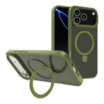 For iPhone 17 Pro Max Kalebol Frosted MagSafe Holder PC Phone Case(Deep Green)
