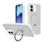 For iPhone 17 Kalebol Frosted MagSafe Holder PC Phone Case(White)