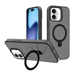 For iPhone 17 Kalebol Frosted MagSafe Holder PC Phone Case(Black)