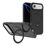 For iPhone 17 Air Kalebol Frosted MagSafe Holder PC Phone Case(Black)