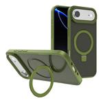 For iPhone 17 Air Kalebol Frosted MagSafe Holder PC Phone Case(Deep Green)
