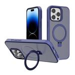 For iPhone 14 Pro Max Kalebol Frosted MagSafe Holder PC Phone Case(Royal Blue)