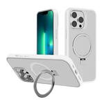 For iPhone 13 Pro Kalebol Frosted MagSafe Holder PC Phone Case(White)