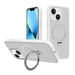 For iPhone 13 Kalebol Frosted MagSafe Holder PC Phone Case(White)