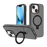 For iPhone 13 Kalebol Frosted MagSafe Holder PC Phone Case(Black)
