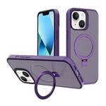 For iPhone 13 Kalebol Frosted MagSafe Holder PC Phone Case(Dark Purple)