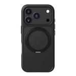 For iPhone 17 Pro Max Kalebol Frosted MagSafe Holder Acrylic Hybrid TPU Phone Case(Black)
