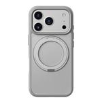 For iPhone 17 Pro Max Kalebol Frosted MagSafe Holder Acrylic Hybrid TPU Phone Case(Cobble Grey)