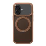 For iPhone 17 Kalebol Frosted MagSafe Holder Acrylic Hybrid TPU Phone Case(Desert Gold)