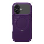 For iPhone 17 Kalebol Frosted MagSafe Holder Acrylic Hybrid TPU Phone Case(Purple)
