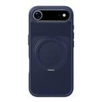 For iPhone 17 Air Kalebol Frosted MagSafe Holder Acrylic Hybrid TPU Phone Case(Navy Blue)