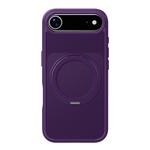 For iPhone 17 Air Kalebol Frosted MagSafe Holder Acrylic Hybrid TPU Phone Case(Purple)
