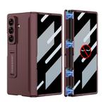 For Samsung Galaxy Z Fold7 5G GKK Integrated Privacy Film Magnetic Folding Full Cover Phone Case(Wine Red)