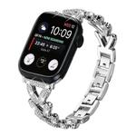 For Apple Watch 42 / 44 / 45 / 46 / 49mm 20mm xDfind Small Twist Diamond Metal Watch Band(Silver)