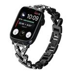 For Apple Watch 42 / 44 / 45 / 46 / 49mm 20mm xDfind Small Twist Diamond Metal Watch Band(Black)