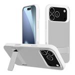 For iPhone 17 Pro Max Kalebol Frosted Holder PC Hybrid TPU Phone Case(White)