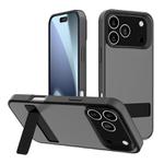 For iPhone 17 Pro Max Kalebol Frosted Holder PC Hybrid TPU Phone Case(Black)