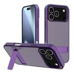 For iPhone 17 Pro Max Kalebol Frosted Holder PC Hybrid TPU Phone Case(Dark Purple)