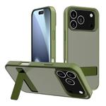 For iPhone 17 Pro Kalebol Frosted Holder PC Hybrid TPU Phone Case(Deep Green)
