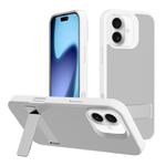 For iPhone 17 Kalebol Frosted Holder PC Hybrid TPU Phone Case(White)