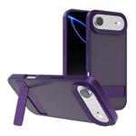 For iPhone 17 Air Kalebol Frosted Holder PC Hybrid TPU Phone Case(Dark Purple)