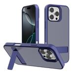 For iPhone 16 Pro Max Kalebol Frosted Holder PC Hybrid TPU Phone Case(Royal Blue)