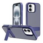 For iPhone 16 Kalebol Frosted Holder PC Hybrid TPU Phone Case(Royal Blue)