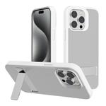 For iPhone 15 Pro Kalebol Frosted Holder PC Hybrid TPU Phone Case(White)