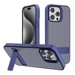 For iPhone 15 Pro Kalebol Frosted Holder PC Hybrid TPU Phone Case(Royal Blue)
