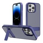 For iPhone 14 Pro Max Kalebol Frosted Holder PC Hybrid TPU Phone Case(Royal Blue)