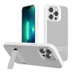 For iPhone 13 Pro Kalebol Frosted Holder PC Hybrid TPU Phone Case(White)