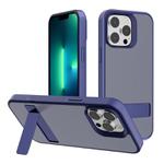 For iPhone 13 Pro Kalebol Frosted Holder PC Hybrid TPU Phone Case(Royal Blue)