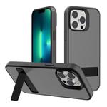 For iPhone 13 Pro Kalebol Frosted Holder PC Hybrid TPU Phone Case(Black)