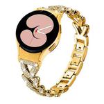 For Samsung Galaxy Watch FE/7/6/5/4 Classic 20mm xDfind Small Twist Diamond Metal Watch Band(Gold)