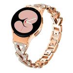 For Samsung Galaxy Watch FE/7/6/5/4 Classic 20mm xDfind Small Twist Diamond Metal Watch Band(Rose Gold)