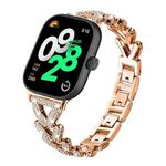 For Xiaomi Mi Band 9 Pro/8 Pro / Redmi Watch 5/4 20mm xDfind Small Twist Diamond Metal Watch Band(Rose Gold)