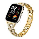For Redmi Watch 3 20mm xDfind Small Twist Diamond Metal Watch Band(Gold)