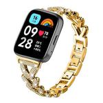 For Redmi Watch 3 Active / Watch 3 Lite 20mm xDfind Small Twist Diamond Metal Watch Band(Gold)