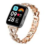 For Redmi Watch 3 Active / Watch 3 Lite 20mm xDfind Small Twist Diamond Metal Watch Band(Rose Gold)